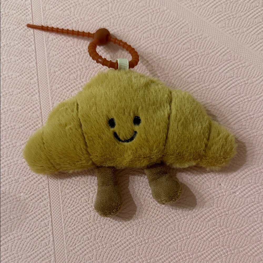 Cute Croissant Plush Keychain